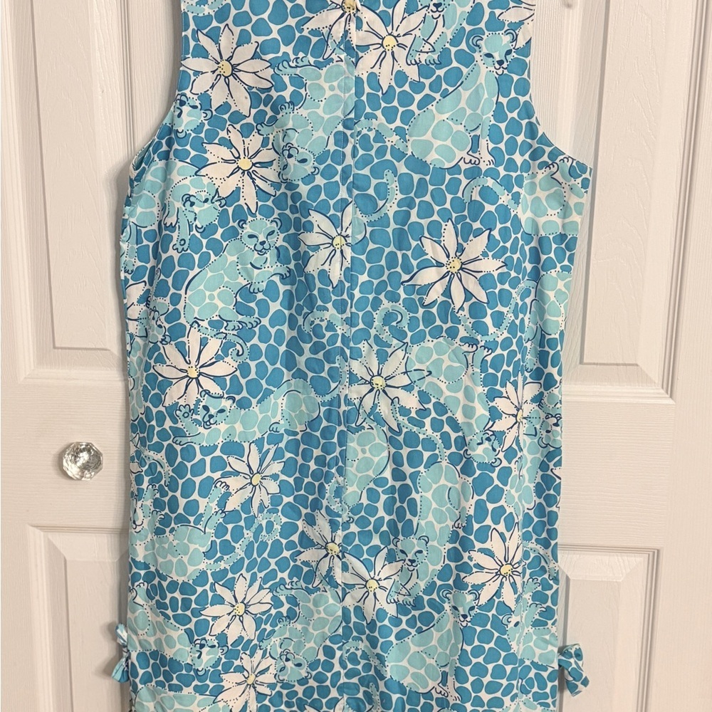 Lilly Pulitzer Aqua & White Floral Casual Sundress - Picture 8 of 12
